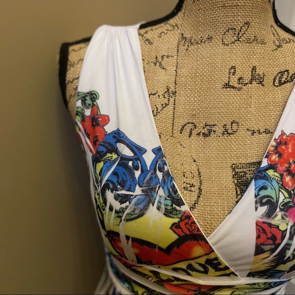 Body Central White Multicolored Patterned Top - image 4